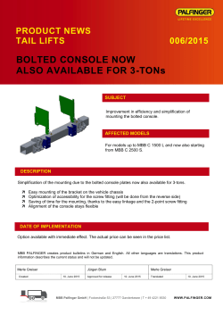 BOLTED CONSOLE NOW ALSO AVAILABLE FOR 3-TONs