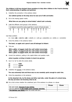 Gr Grammar revision sheet 2 - 6S