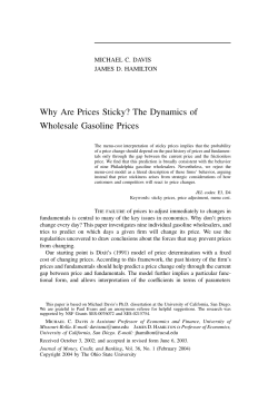 Why Are Prices Sticky? The Dynamics of Wholesale Gasoline Prices