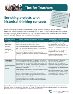 Enriching projects with historical thinking concepts