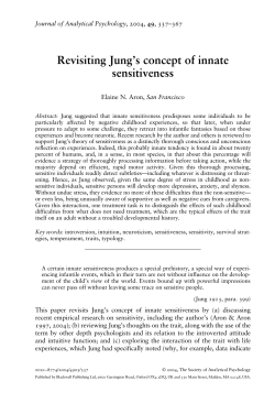 Revisiting Jung`s concept of innate sensitiveness