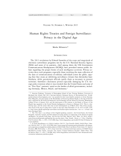 Human Rights Treaties and Foreign Surveillance: Privacy