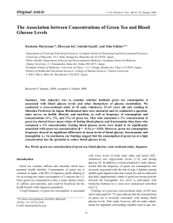 The Association between Concentrations of Green Tea and Blood