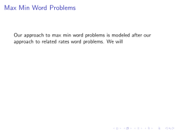 Max Min Word Problems
