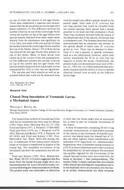Cloacal Drop Inoculation of Trematode Larvae, a