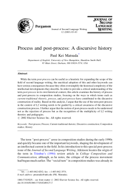 Process and post-process: A discursive history