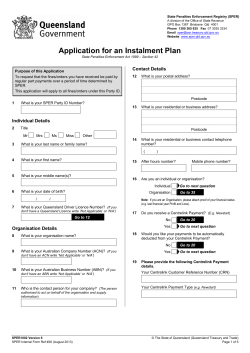 Application for an instalment plan