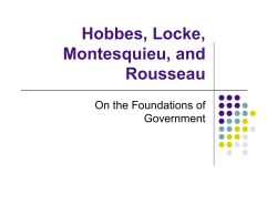 Hobbes, Locke, Montesquieu, and Rousseau