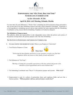 Empowering the Scheduling Coordinator