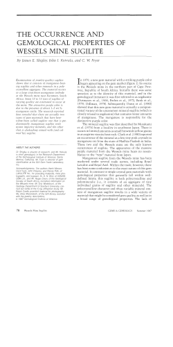The Occurrence and Gemological Properties of Wessels Mine