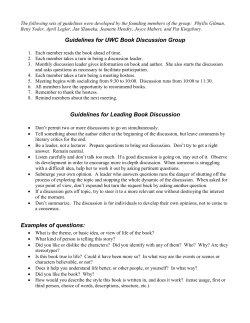 Guidelines for Leading Book Discussion
