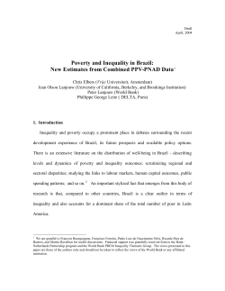 Poverty and Inequality in Brazil: New Estimates from Combined PPV