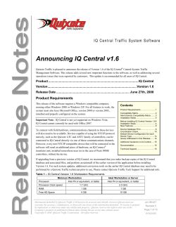IQ Central v1.6 Release Notes