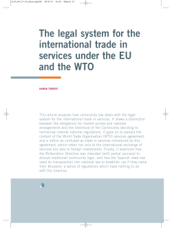 The legal system for the international trade in services