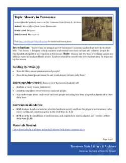 Topic: Slavery in Tennessee