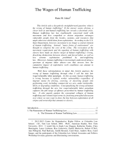 The Wages of Human Trafficking