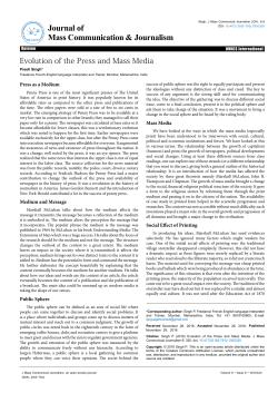 Evolution of the Press and Mass Media