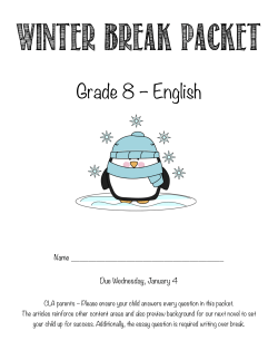 CLA 8th Grade English Winter Break Packet