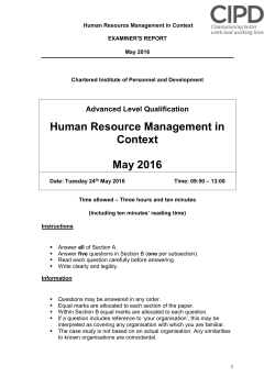 Human Resource Management in Context, May 2016