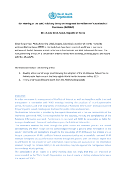 6th Meeting of the WHO Advisory Group on Integrated Surveillance