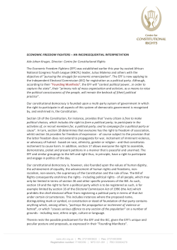 ECONOMIC FREEDOM FIGHTERS - the Centre for Constitutional