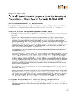 Driwall PCD 10/025/2 MEM Installation