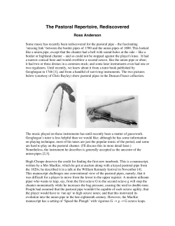 The Pastoral Repertoire, Rediscovered