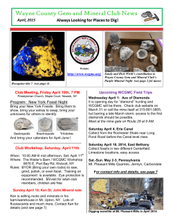 April 2015 WCGMC - Wayne County Gem and Mineral Club