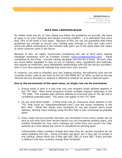 BULK MAIL CAMPAIGN RULES