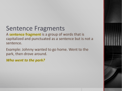 Sentence Fragments