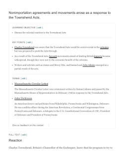 Nonimportation agreements and movements arose as a response to