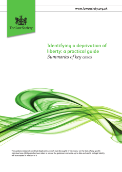 Identifying a deprivation of liberty: a practical guide Summaries of