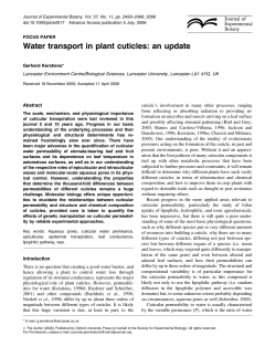 Water transport in plant cuticles: an update