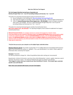 New User FAQ from Tech Support Monday through