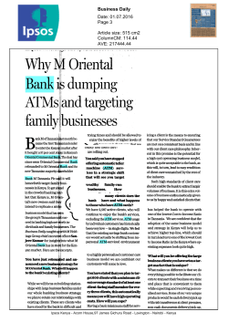 Bank is dumping