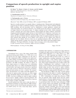 Comparison of speech production in upright and supine position