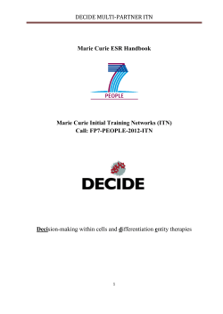 Marie Curie ESR Handbook - University of Birmingham