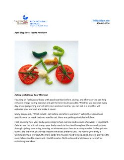 April Blog Post: Sports Nutrition Eating to Optimize Your