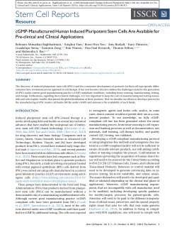 cGMP-Manufactured Human Induced Pluripotent Stem Cells