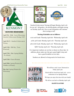 monthly reminders - Kenmont, The Montessori School