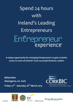 Spend 24 hours with Ireland`s Leading Entrepreneurs