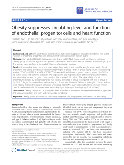 Obesity suppresses circulating level and function of endothelial