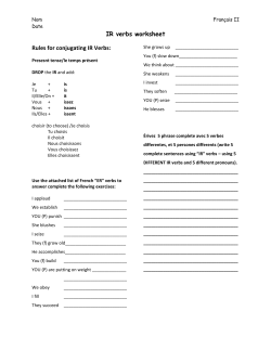 IR verbs worksheet Rules for conjugating IR Verbs