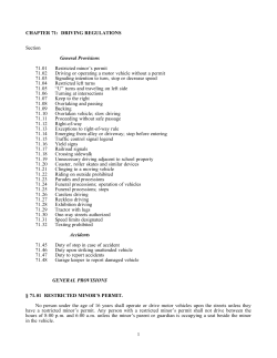 71. Driving Regulations