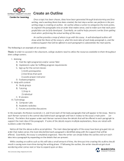 Create an Outline - Glendale Community College