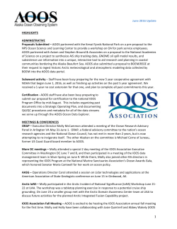 June 2016 - Alaska Ocean Observing System