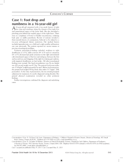 Case 1: Foot drop and numbness in a 16-year