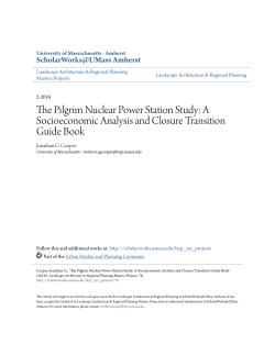 The Pilgrim Nuclear Power Station Study: A Socioeconomic Analysis