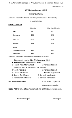(Minority Quota) 1- Tenth Pass Mark Sheet 2 Xerox Attested. 2
