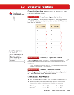 6.3 Exponential Functions